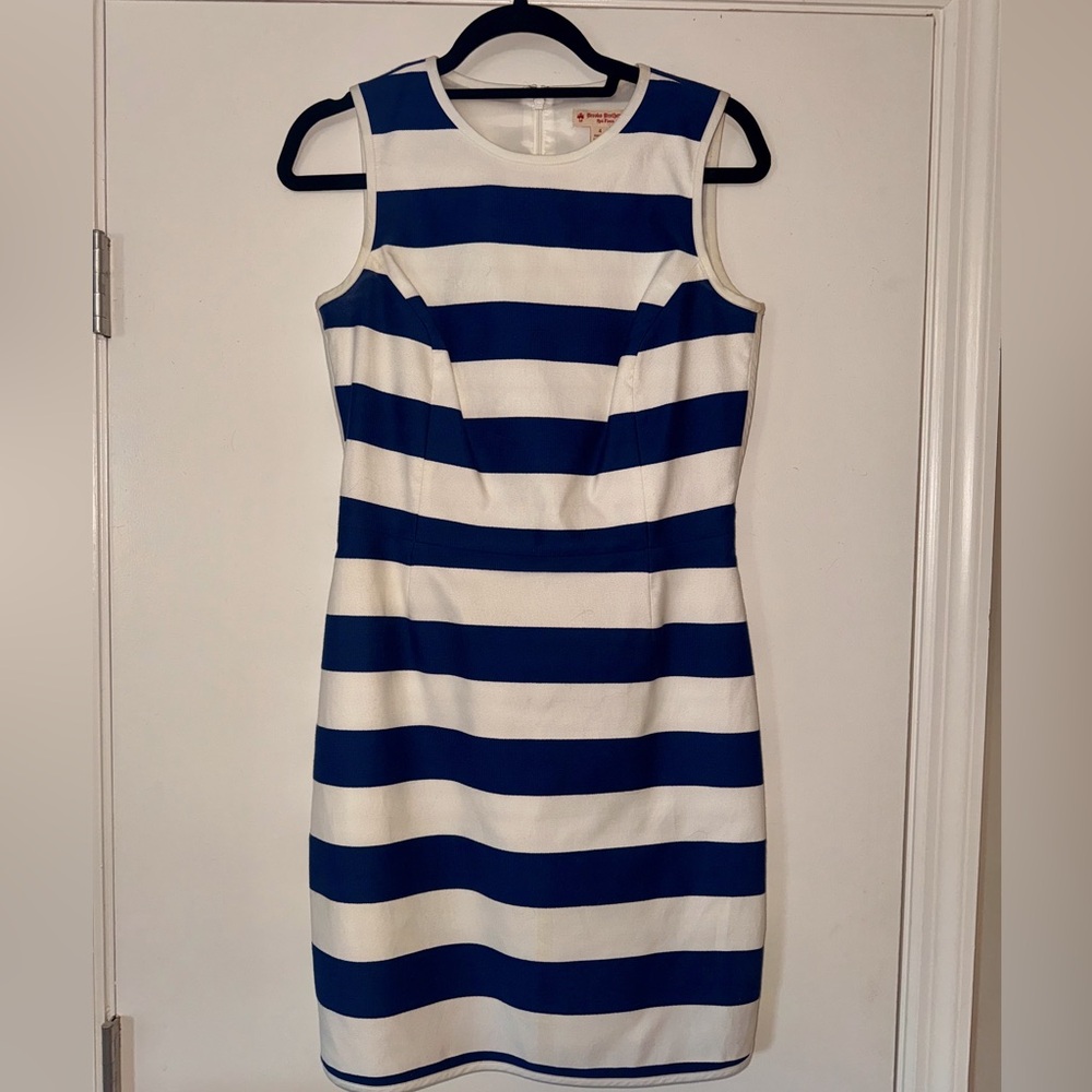 Brooks Brothers Red Fleece Label, navy and white striped dress.